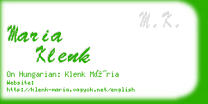 maria klenk business card